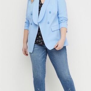 Lane Bryant Light Blue Double-Breasted Blazer